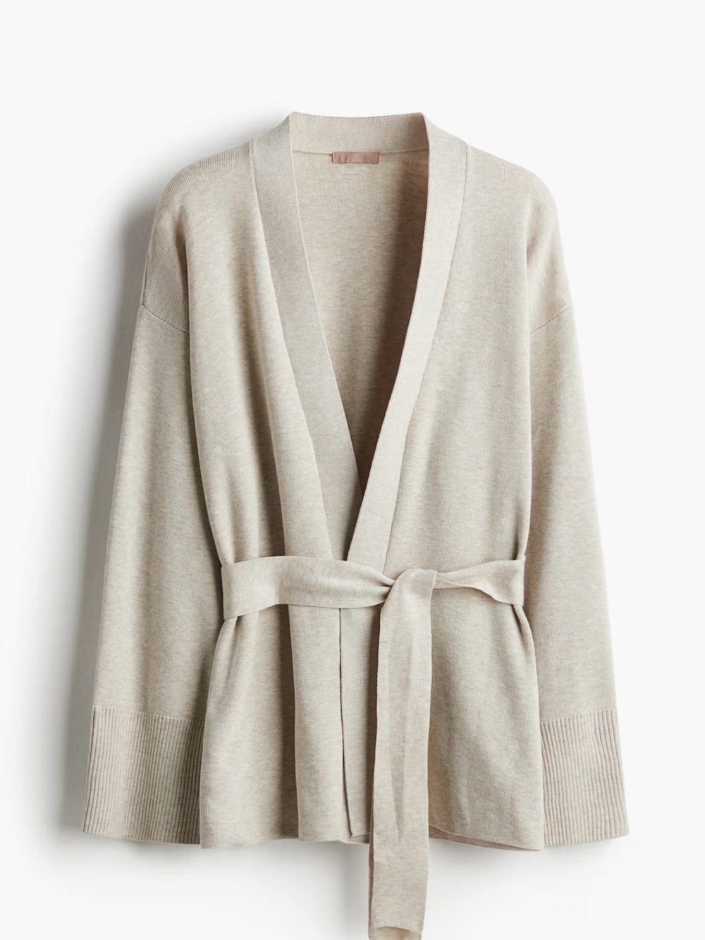 H&M Beige Belted Open Cardigan
